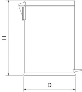 Abfalleimer mit Deckel und Pedal, aus Edelstahl