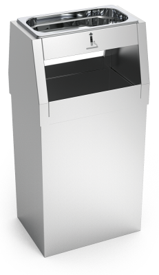 Standaschenbecher mit Mülleimer aus Edelstahl