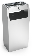 Standaschenbecher mit Mülleimer aus Edelstahl