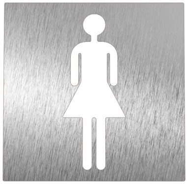 Piktogramm, Symbol aus Edelstahl: Damen WC