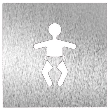 Piktogramm, Symbol aus Edelstahl: Wickeltisch