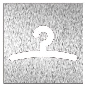 Piktogramm, Symbol aus Edelstahl: Umkleidekabine