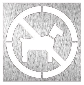 Piktogramm, Symbol aus Edelstahl: Tiere nicht erlaubt
