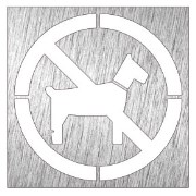 Piktogramm, Symbol aus Edelstahl: Tiere nicht erlaubt