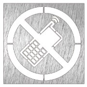 Piktogramm, Symbol aus Edelstahl: Handy verboten
