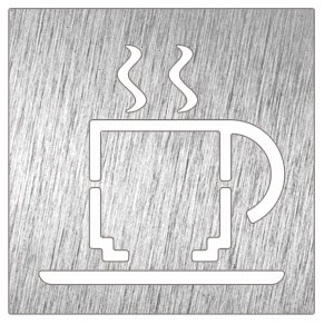 Piktogramm, Symbol aus Edelstahl: Café