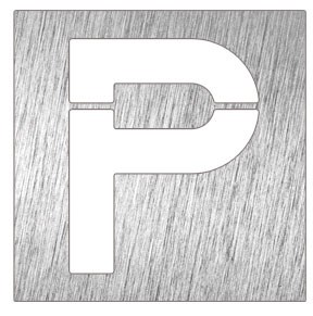 Piktogramm, Symbol aus Edelstahl: Parkplatz