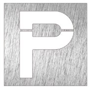 Piktogramm, Symbol aus Edelstahl: Parkplatz