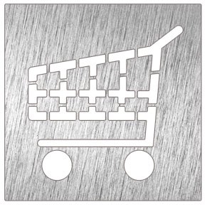Piktogramm, Symbol aus Edelstahl: Einkaufswagen