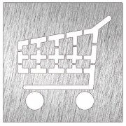 Piktogramm, Symbol aus Edelstahl: Einkaufswagen