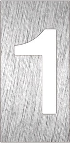 Piktogramm, Symbol aus Edelstahl: Nummer 1