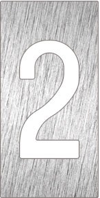 Piktogramm, Symbol aus Edelstahl: Nummer 2