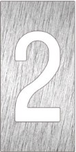Piktogramm, Symbol aus Edelstahl: Nummer 2