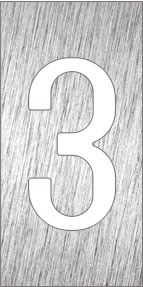 Piktogramm, Symbol aus Edelstahl: Nummer 3