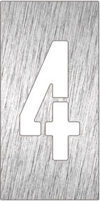 Piktogramm, Symbol aus Edelstahl: Nummer 4