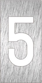 Piktogramm, Symbol aus Edelstahl: Nummer 5