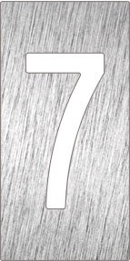 Piktogramm, Symbol aus Edelstahl: Nummer 7