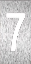 Piktogramm, Symbol aus Edelstahl: Nummer 7