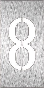 Piktogramm, Symbol aus Edelstahl: Nummer 8