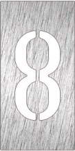 Piktogramm, Symbol aus Edelstahl: Nummer 8