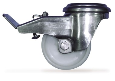 Rollen aus Edelstahl myt Nylon-Rad und Bremse