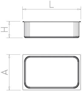 Gastronorm Behälter 2/1 (650x530 mm) aus Edelstahl