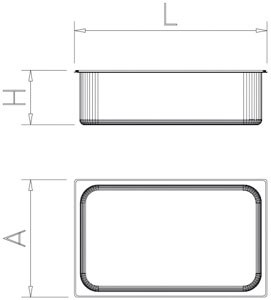 Gastronorm Behälter 1/1 (530x325 mm) aus Edelstahl