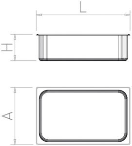 Gastronorm Behälter 1/3 (325x176 mm) aus Edelstahl
