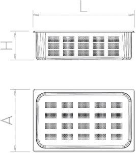 Gelochter Gastronorm Behälter 2/1 (650x530 mm) aus Edelstahl