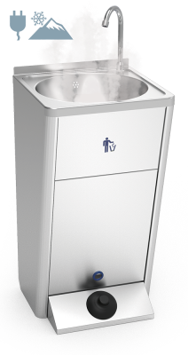 Mobiles Handwaschbecken mit Warmwasser 220 V (kalten Klimazonen)