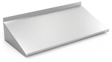Geneigetes Edelstahwandbord für Spülmaschinenkörbe