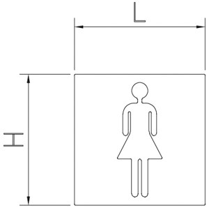 Piktogramm aus Edelstahl WC