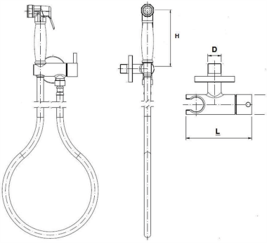 Hygienedusche mit Absperrhahn