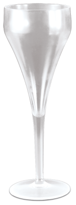 Champagnerglas aus transparentem Kunststoff (Polycarbonat)