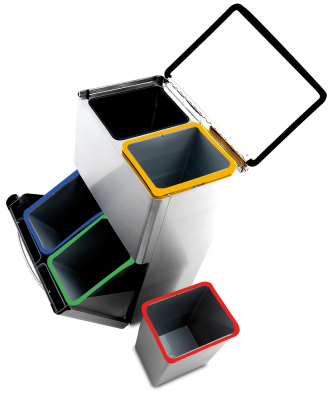 Recyclingcontainer mit 4 Behältern