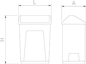 Plastikmülleimer 55 Liter