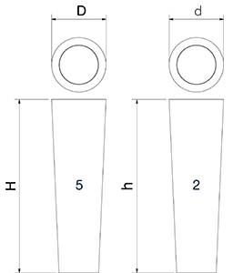 Kegel-Set aus Edelstahl für Speisecreme