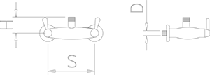 Ventil mit Hebelgriff 1/4 Radius schwenkbar