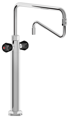 Ausrichtbare Säulenarmatur mit versiegeltem Wasserhahngriff