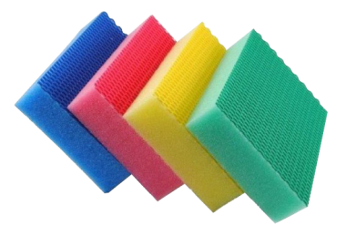 Set von 4 bunten Schwämmen