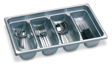 Besteckkasten aus Plastik, Grau Gn 1/1