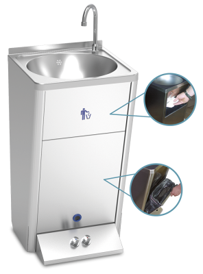 Handwaschbecken, automatisch mit Warm und Kaltwasser
