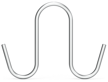 Haken in "S“ Form doppelt ohne Spitze aus Edelstahl
