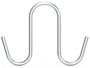 Haken in "S“ Form doppelt ohne Spitze aus Edelstahl