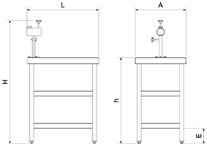 Schinkentisch RT-3D aus Edelstahl