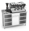 Doppelter Kaffeeschrank aus Edelstahl