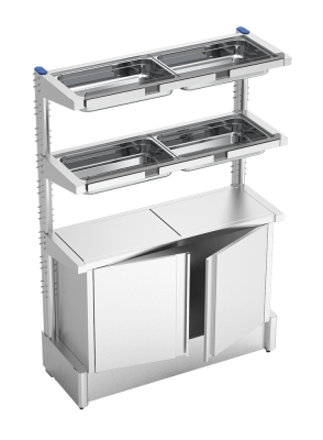 Regal mit Schrank für Saftflaschen