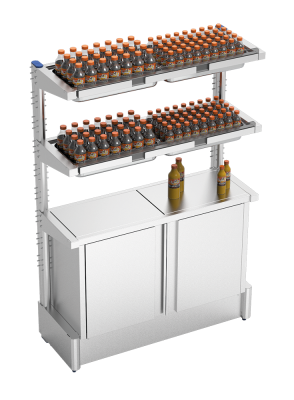 Regal mit Schrank für Saftflaschen