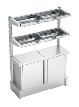 Regal mit Schrank für Saftflaschen