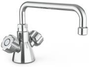 Der extra niedrige Drehhahn mit Zweiloch-Mischbatterie